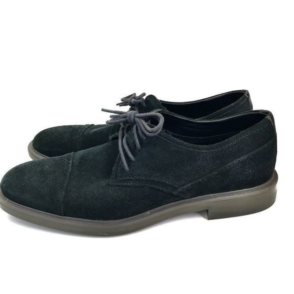 Calvin Klein Upton Men's US 9.5 Black Suede Stitch Oxfords shoes Cap Toe 34F0582 - Picture 6 of 10